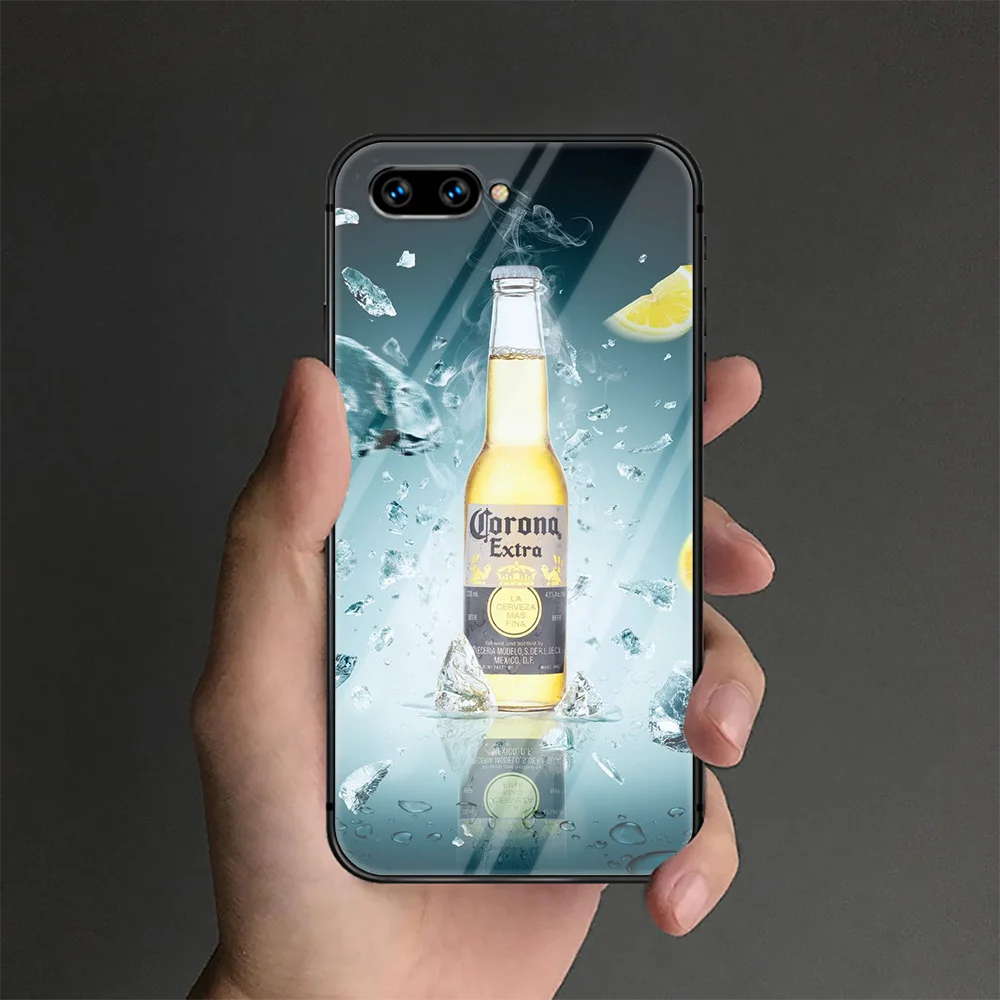 

Beer Brand CORONAS Phone Tempered Glass Case Cover For Huawei Honor 7 8 9 10 20 A X I Lite Back 3D Etui Fashion
