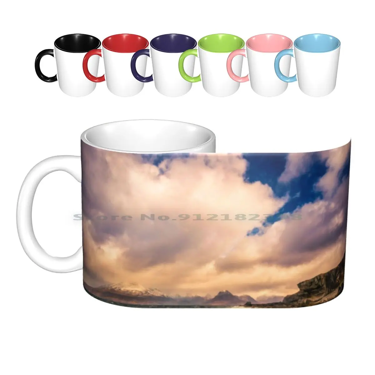 

Керамические кружки Elgol 2 в цвете, кофейные чашки, кружка для молочного чая с изображением острова Скай, Шотландии, Скай, горного шотландског...