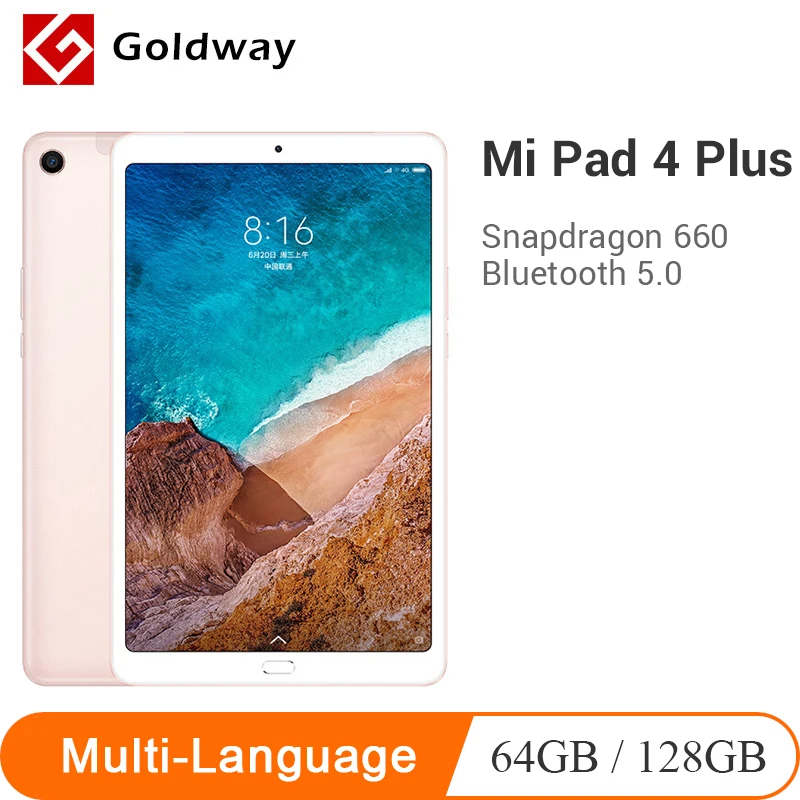 Xiaomi Mi Pad 4 Plus 64 Гб rom/128 ГБ rom Планшеты 4 Snapdragon 660 AIE cpu 10,1 ''16:10 экран планшет 13 МП 8620 мАч