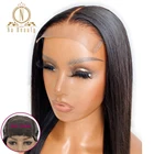 Парик из натуральных прямых бразильских волос на сетке, 4x4, предварительно выщипанные с детскими волосами, 180% парик на сетке для чернокожих женщин