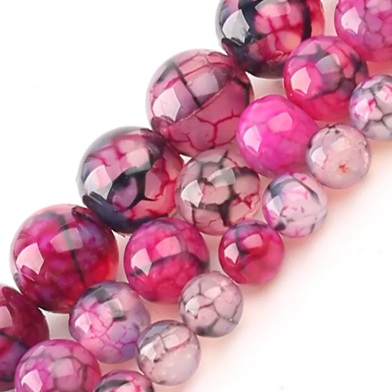 Бусины из натурального камня гладкая мечта морозный кристалл розово-красный