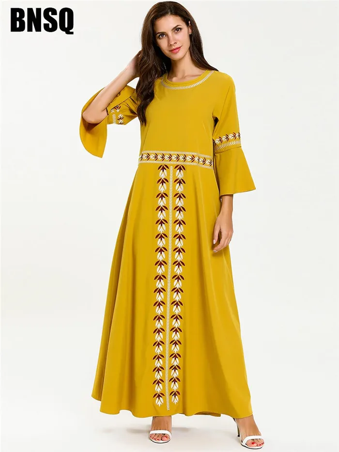 Vestido абайя кафтан халат Дубай, Турция исламский арабский мусульманский хиджаб платье Кафтан платья Катара Elbise Robe Musulmane Longue