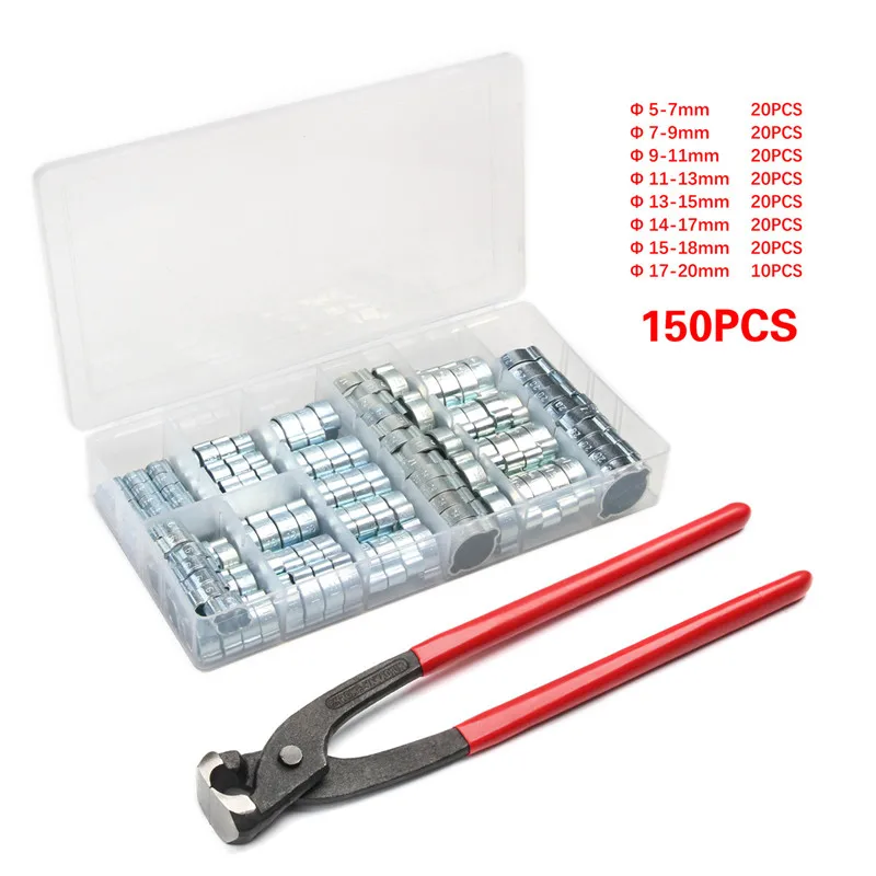 

150 шт., зажимы для шлангов, 5-20 дюймов