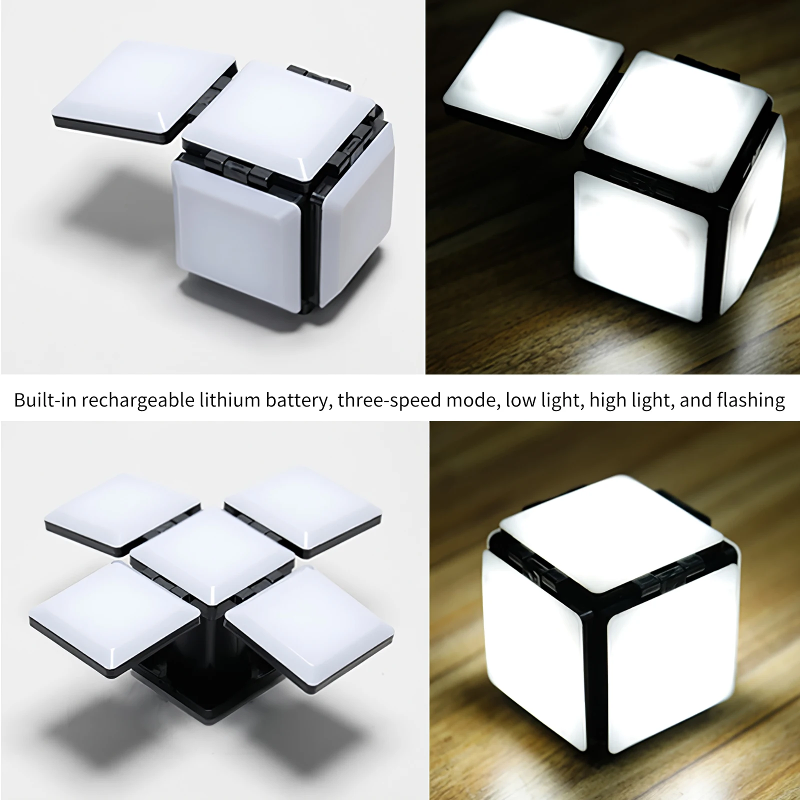 

Светодиодный ночник с кубическим светом, 500 мАч, перезаряжаемый прикроватный декоративный кубический светильник для спальни, детский Насто...