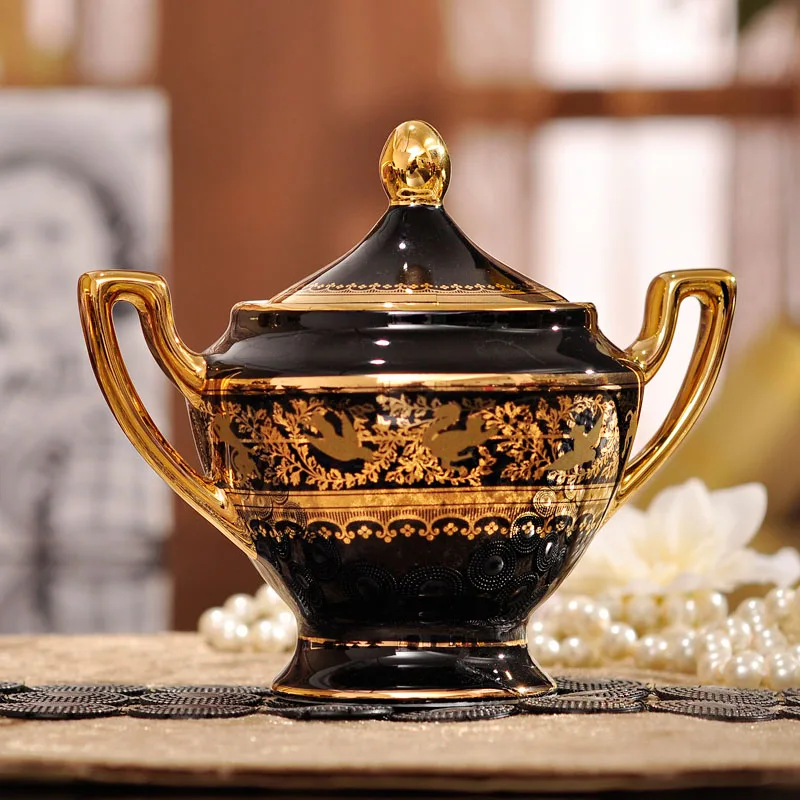 

15 pcs set European luxury bone china coffee tea gold painted ceramic fashion cup and saucer