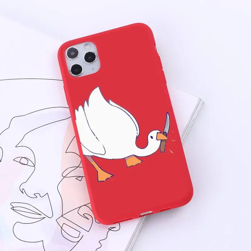 

Untitled Goose Game Funny Duck Game Phone Case Candy Color for iPhone 6 7 8 11 12 s mini pro X XS XR MAX Plus