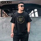 Мужская модная брендовая футболка GXXH большого размера с коротким рукавом, с удобрением и свободным повседневным тиснением, футболка с горячим тиснением