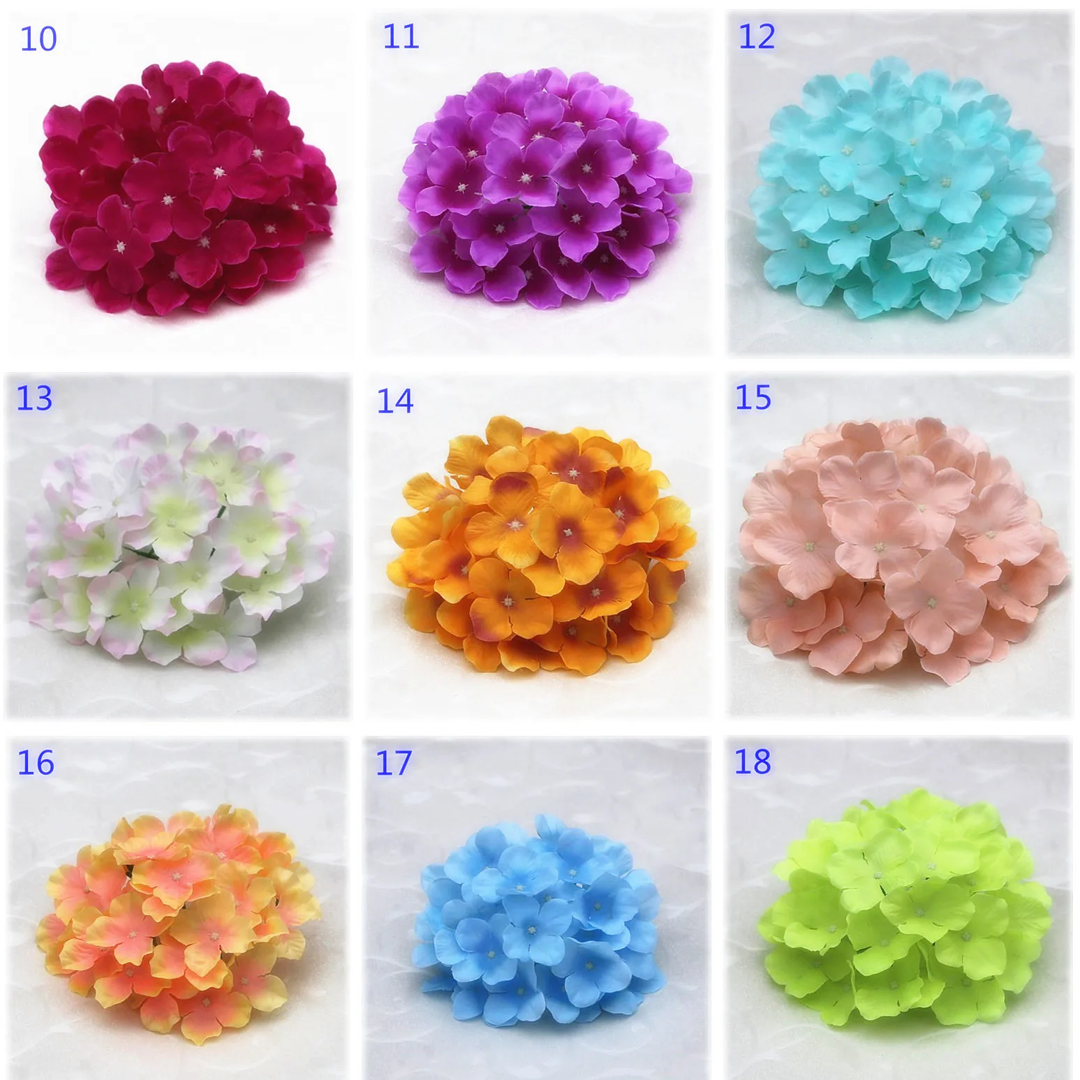 5PCS 19cm Silk Artificial Hydrangea Flower Heads DIY Wedding Garland Bridal Bouquet Birthday Party Christmas Decor Fake Flowers | Дом и сад