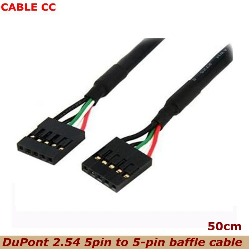 

50cm 5pin female to 5-pin female USB connector PCB motherboard cable DuPont 2.54 5pin to 5-pin baffle cable