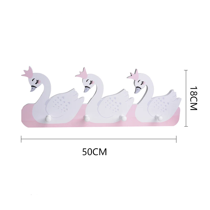 Swan Крючки для детской комнаты, декоративные крючки для детской комнаты, нордические радужные крючки, вешалки, украшения для дома, детские настенные крючки, украшения - Цвет: Swan