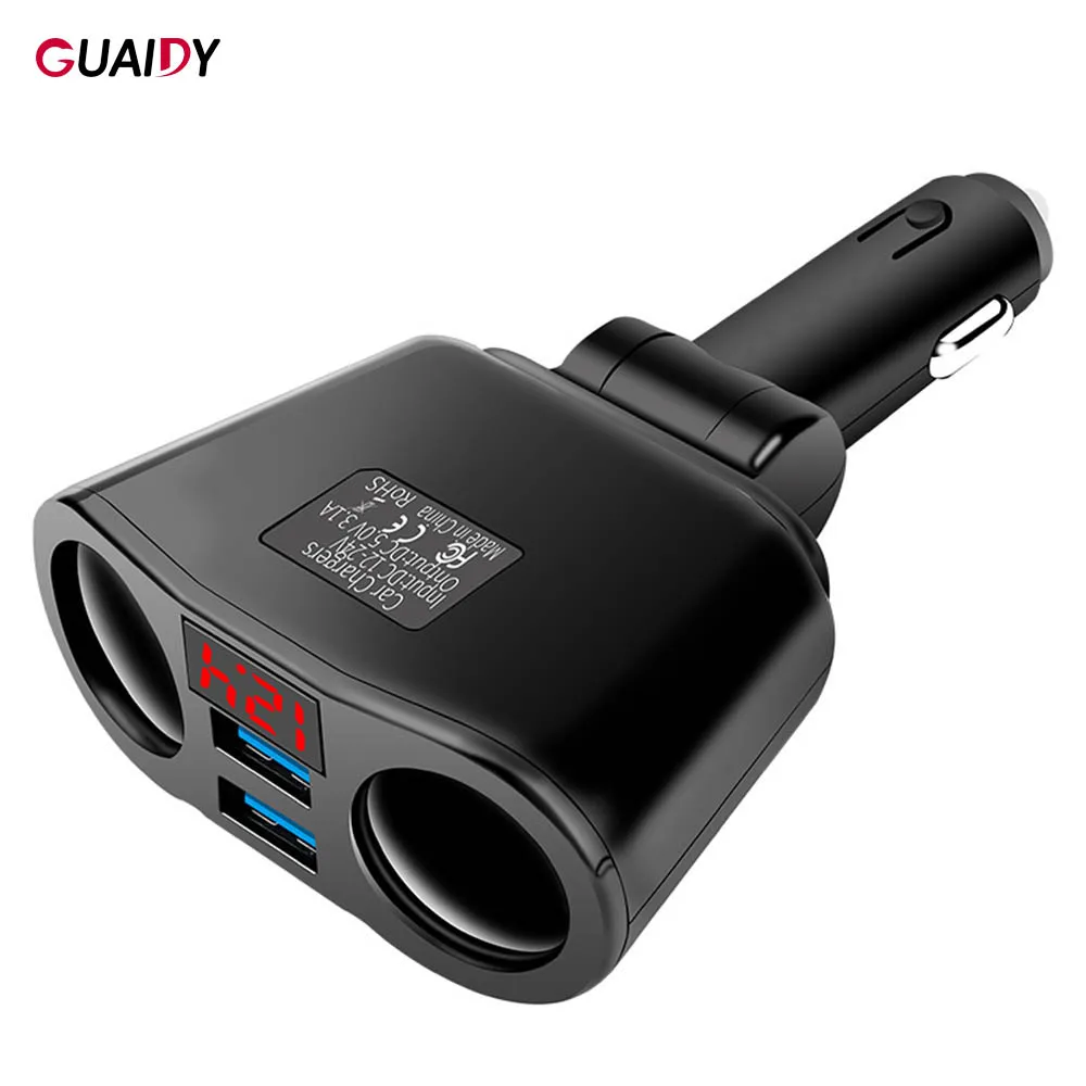 LED Автомобильное зарядное устройство Беспроводная защита прикуриватель мини USB