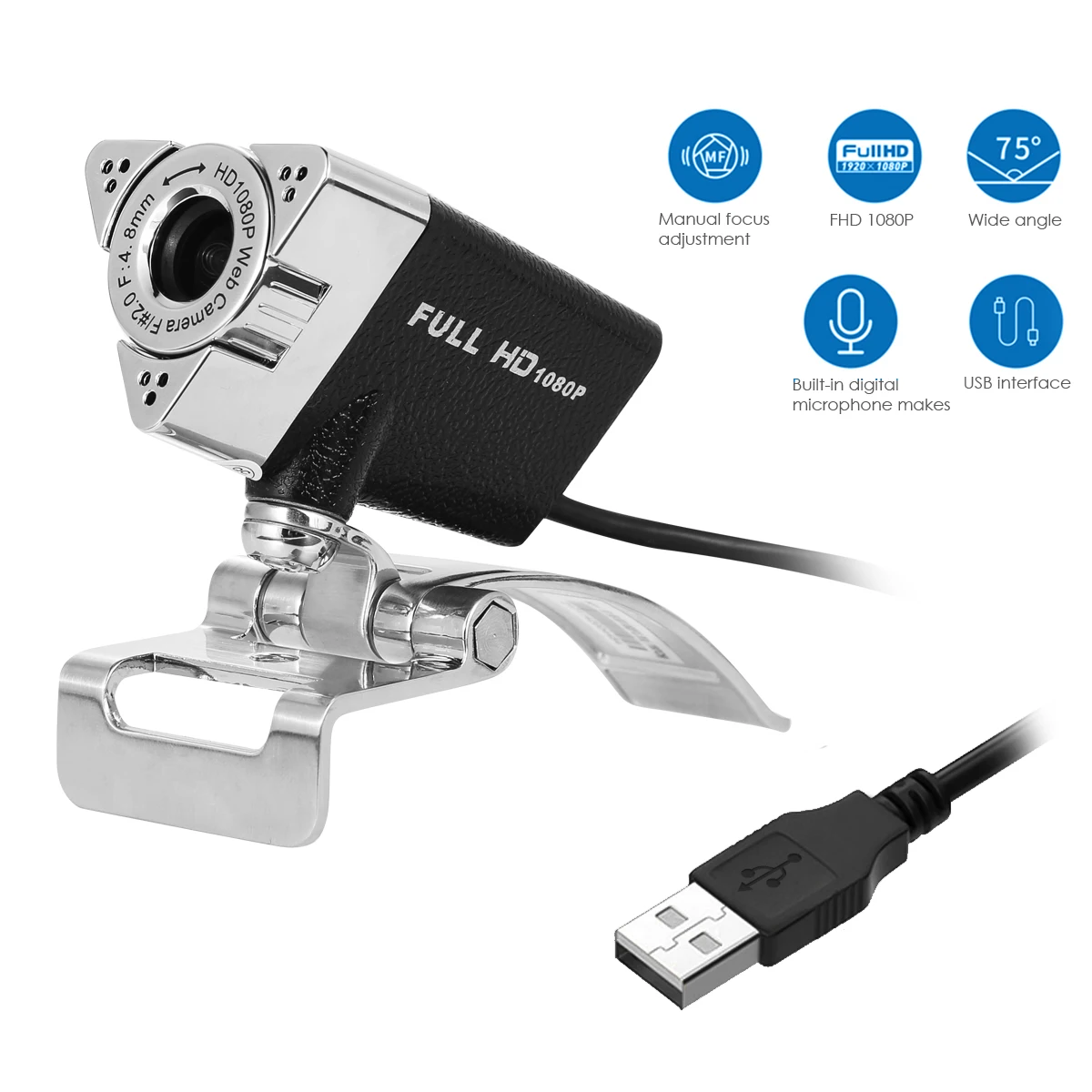Веб-камера USB2.0 2 МП 1080P Full HD встроенный микрофон | Компьютеры и офис