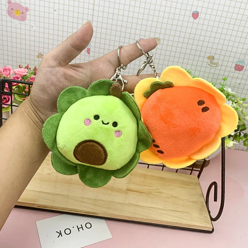 

Cartoon Fruit Pendant Plush Stuffed Doll Toys Avocado Pineapple Carrot Strawberry Fruit Doll Accessories Backpacks Keychain