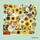 50 шт. Красивый Подсолнух водонепроницаемый чемодан велосипед мотоциклетный шлем аксессуары для стайлинга автомобилей наклейки