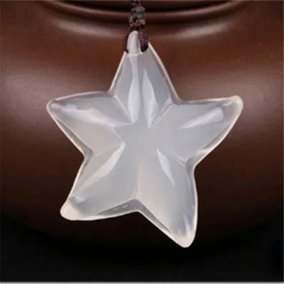 

Natural chalcedony agate Lucky Star Pendant fashion men's and women's chalcedony Sea Star Lucky Star Pendant wish star