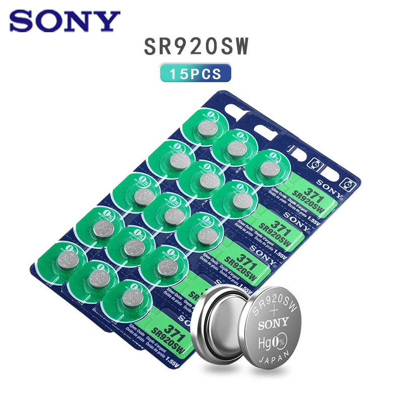 15 шт. Аккумулятор SONY 45 мАч AG6 371 SR920SW LR920 171 370 L921 LR69 SR920 SR69 1 55 V с кнопками|Часовые