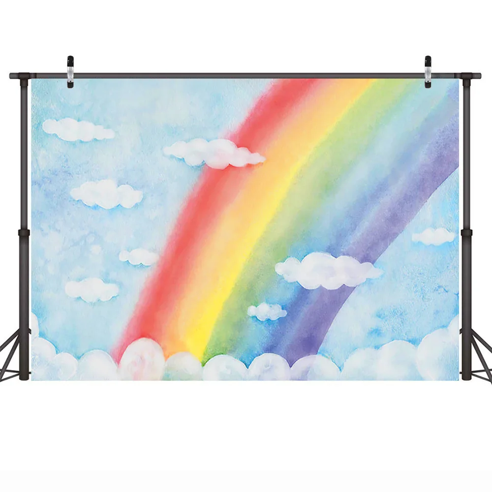 Радужный фон для портретной фотосъемки новорожденных студийной детской на день