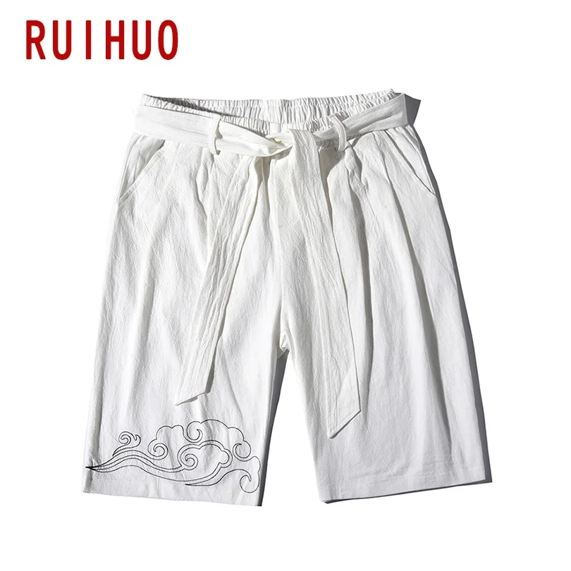 

RUIHUO Lucky Cloud Embroidery Casual Shorts Men Clothing Short Men Summer Sweat Shorts For Men M-5XL 2021 New Arrival