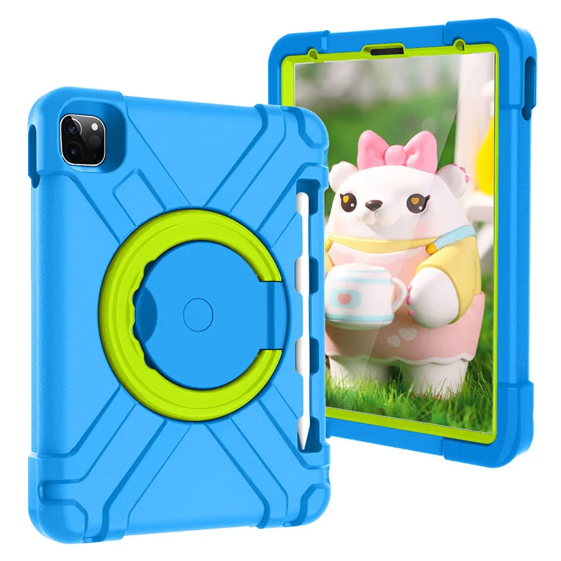 

Kids Safe EVA Stand Case For IPad Air 4 10.9 2020 A2072 A2316 A2324 A2325 360 Degree Rotating Tablet Kid's Protection Cover