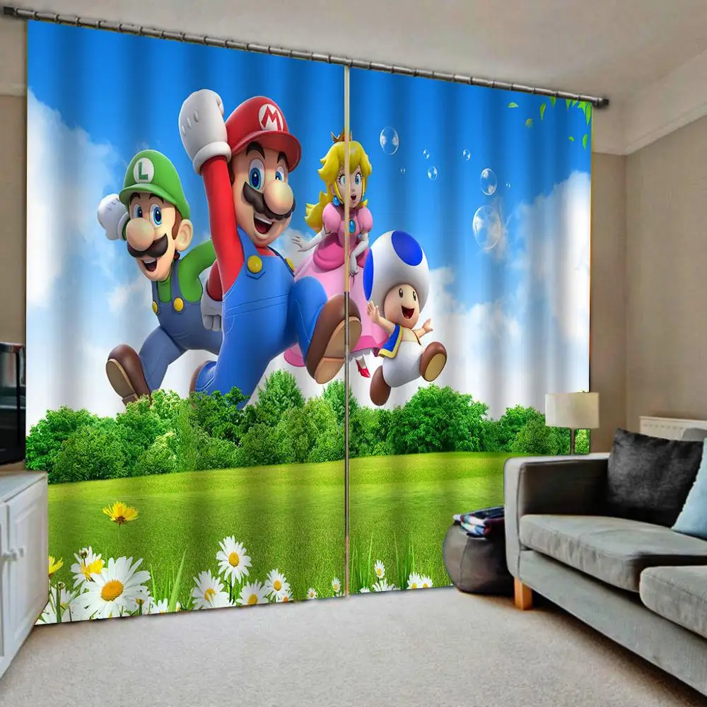 

3D Curtains Photo Blackout Shade Curtains For Kids Bedroom Drapes Cartoon Window Curtain Living Room