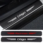 4 шт., наклейки из углеродного волокна на пороги автомобиля Skoda Superb SCALA Roomster RAPIO OCTAVIA KAROQ KAMIQ Fabia Citigo