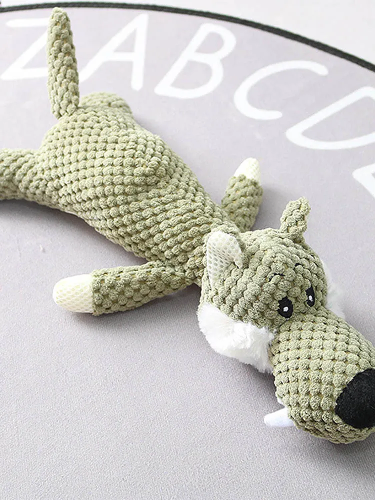 

Пищащая игрушка для собак, плюшевая собака, быстрая интерактивная игрушка для щенков, моляр, жевательные игрушки для собак, устойчивая к уку...