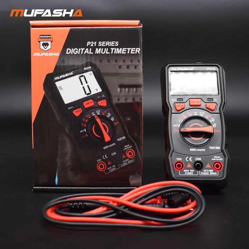 Мультиметр MUFASHA True RMS 6000 отсчетов цифровой мультиметр AC/Φ высокоточный
