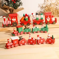 christmas wooden train merry christmas ornaments christmas decorations for home table 2021 noel navidad xmas gifts new year 2022