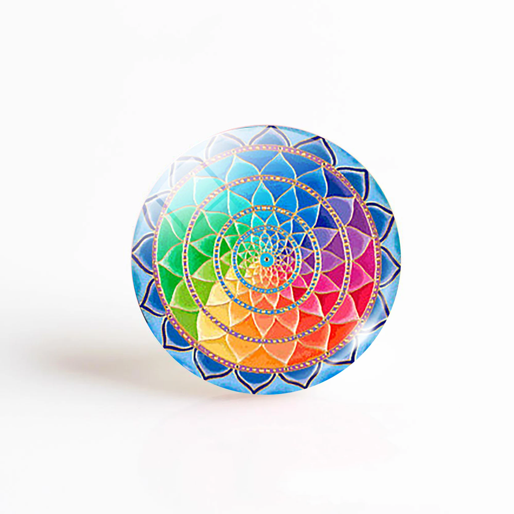 5 шт./лот Мандала фото Круглый 25 мм стеклянный кабошон Лотос символ йоги DIY