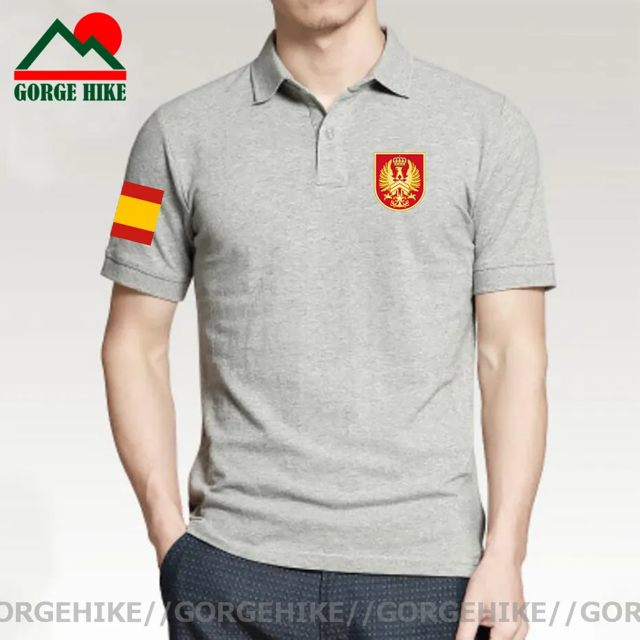 

Army Kingdom of Spain Espana ESP Spanish Spaniard Summer Slim Fit Short Sleeve Solid Color polo shirts fashion mens Polo Shirt