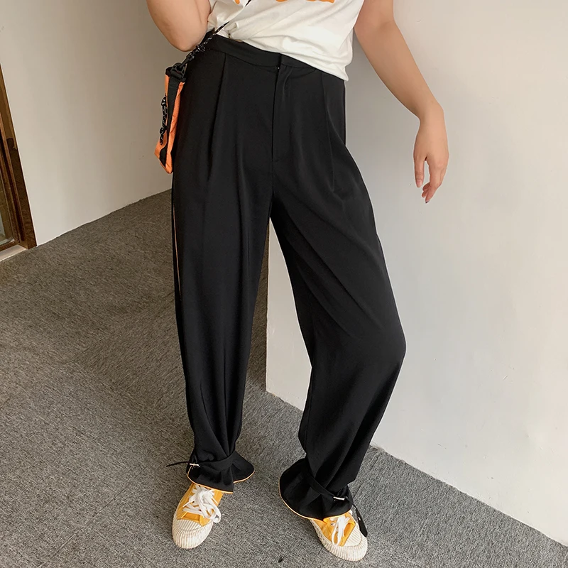 

Li Xiaoxian Fat Girl Contrast Color Draping Flab Hiding Trousers Women's Autumn Clothing plus Size Loose Slimming and