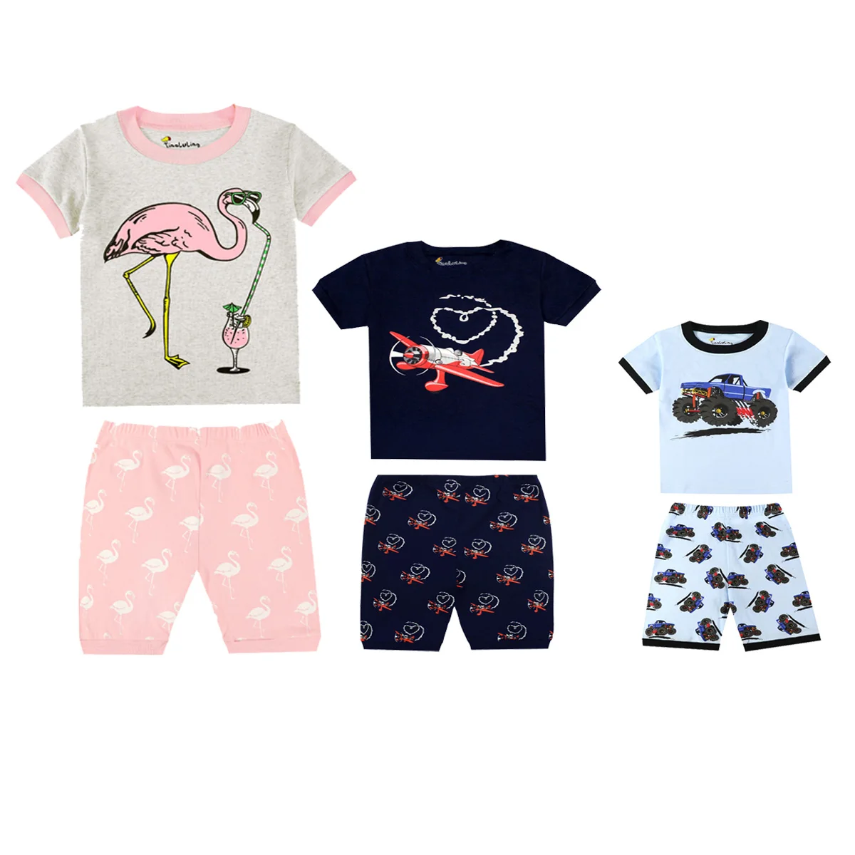 Пижамные комплекты с рисунками животных для мальчиков Детская Хлопковая пижама