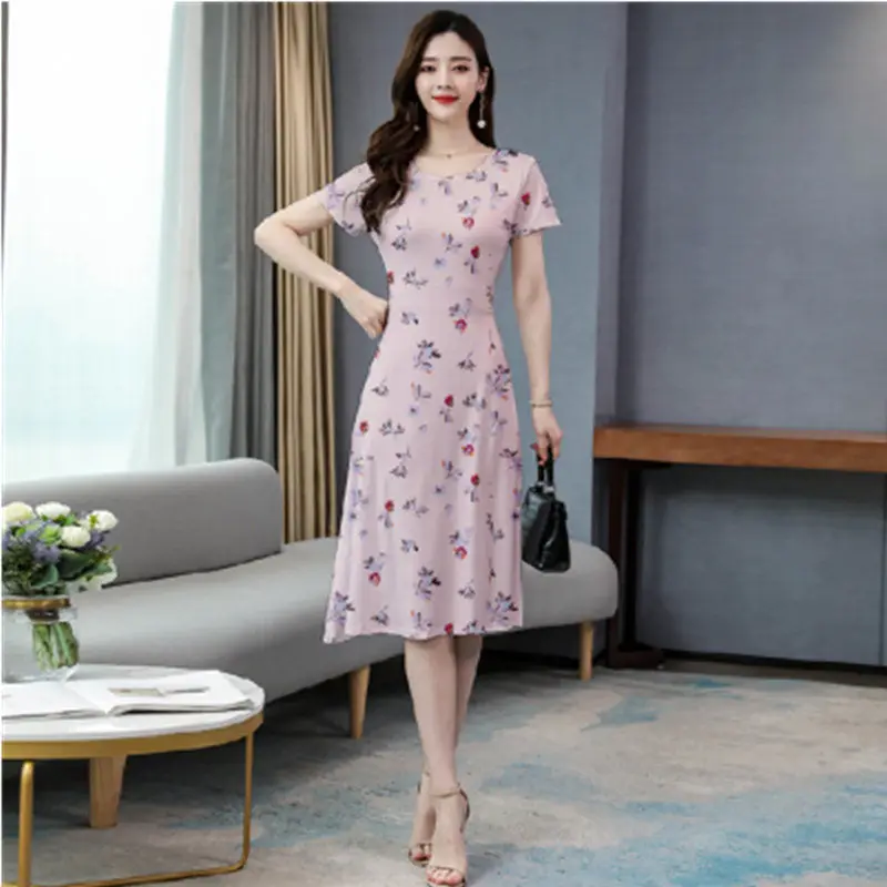 

Spring and summer jacquard retro long skirt women's Chinese Style Floral Chinese style slim and soft waist covered dress
