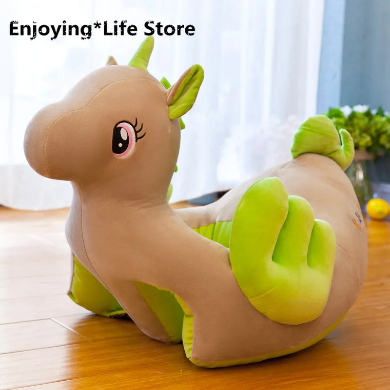 

Hot Cartoon Kids Sofa Rainbow Horse Baby Chair Plush Toy Doll Learning Seat Anti-fall Seat Small Sofa Cute Comfortable Seat