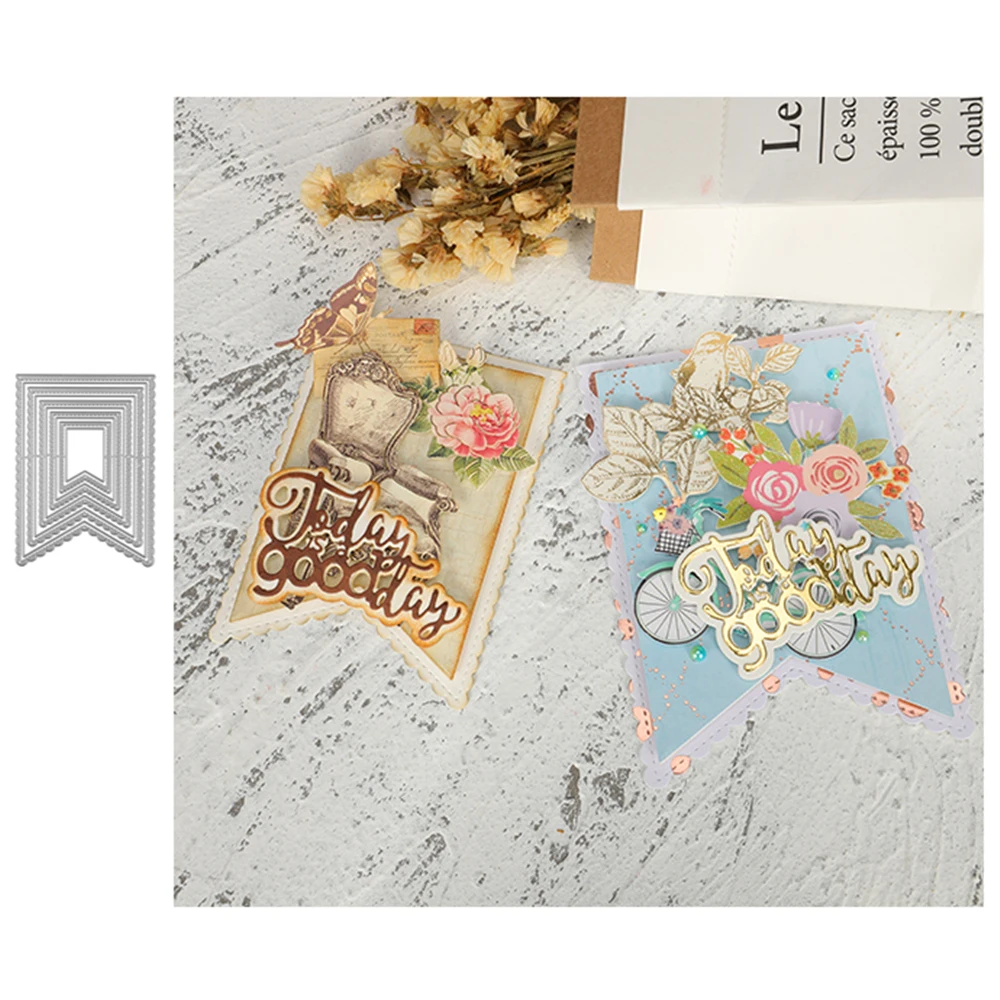 Металлические штампы Kokorosa Alinacraft для баннеров в форме сердца края хвоста флага