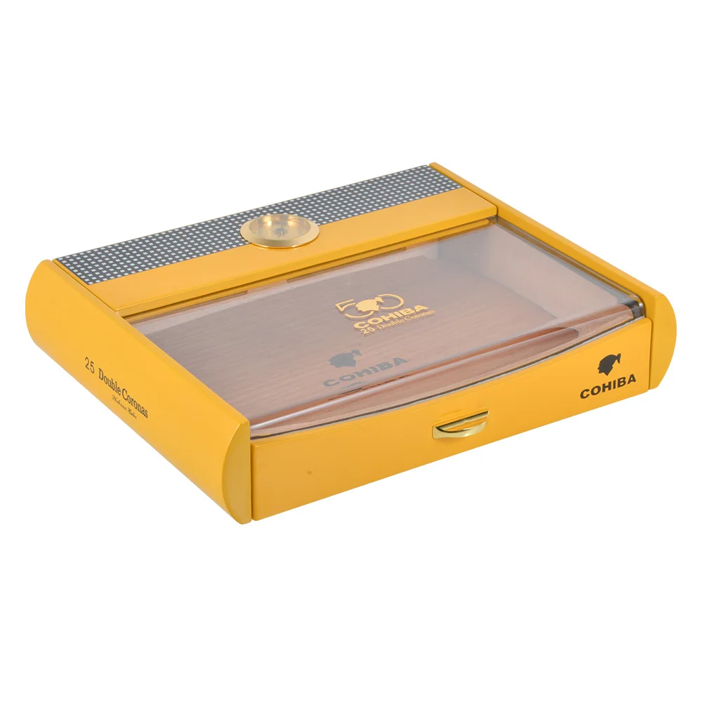 Large Capacity Cigar Box with Digital Hygrometer Glasstop Cabinet for Travel Desktop Decoration Humidor | Дом и сад