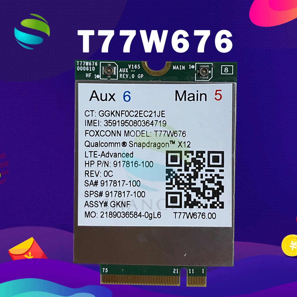 Lt4220 X12 LTE T77W676 917817 100 001 4G WWAN M.2 450 Мбит/с модем для Elite X2 1030 G3 EliteBook X360 G3|3G модемы| |