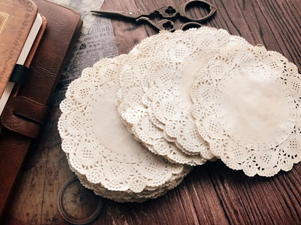 

10Pcs/Lot Handmade Coffee Dyed Lace Paper DIY Craft Scrapbooking Album Junk Journal Planner Decorative Stickers