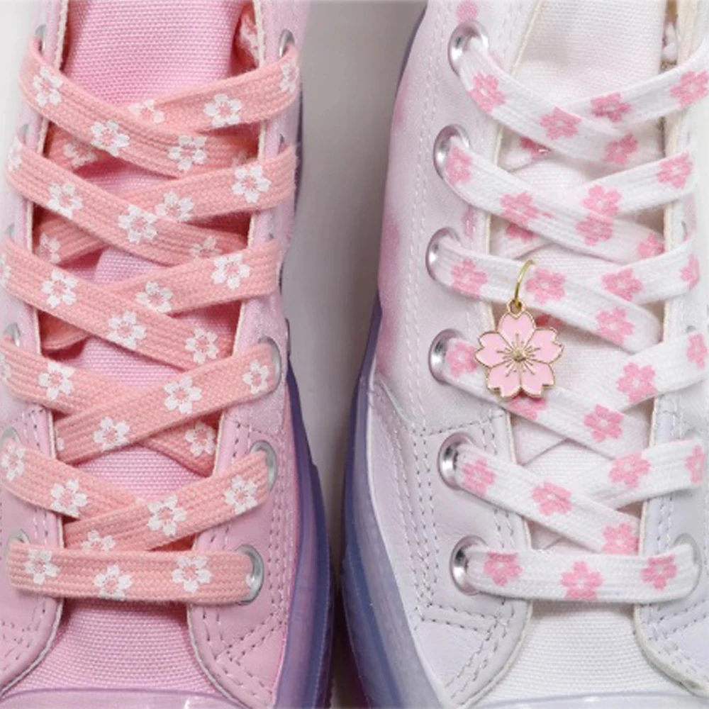 

21 style 1970s Cherry Blossom Pink AF1 Shoelace High-Cut Low-Cut Original Female Flower Lace Decorative Buckle Female Shoelace