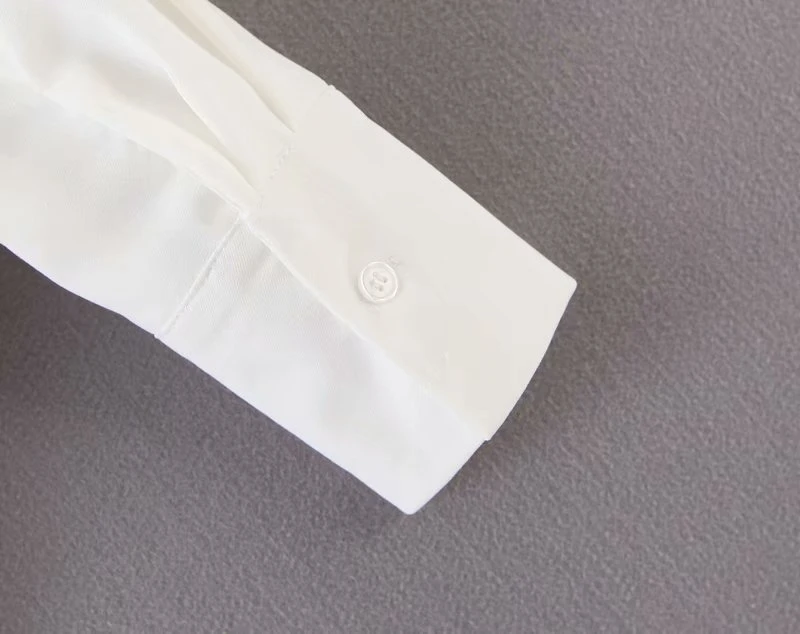 Женская винтажная блузка Bazaleas белая с длинным рукавом центральный бандажный