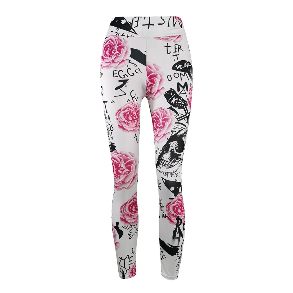 2021 штаны для женщин Модные шаровары с принтом черепа облегающие Тонкие Леггинсы