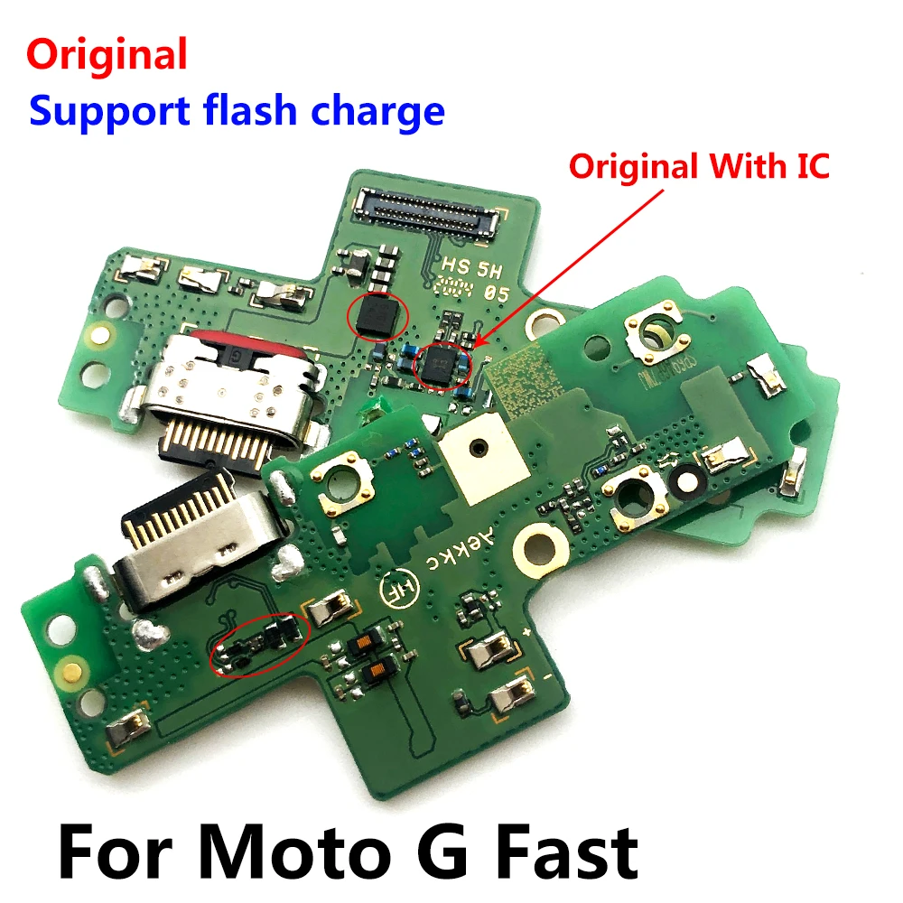 

5Pcs/Lot Original USB Charging Port Charger Board Flex Cable Connector With Microphone For Motorola Moto One Fast