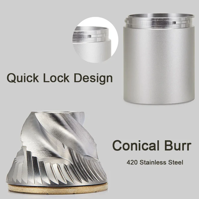 Ручная кофемолка с 11 регулируемыми настройками портативная из нержавеющей стали для дома офиса