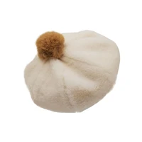 new fashion winter steam velvet beret cute style top beret with fur ball decoration 100 cotton beret