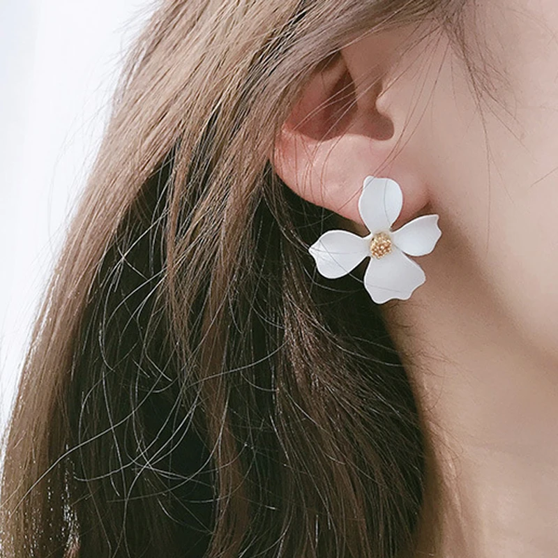 

Korean Style Fashion All-match Flower Earrings for Women 2021 New Personality Multicolor Flower Stud Earrings Wholesale Jewelry