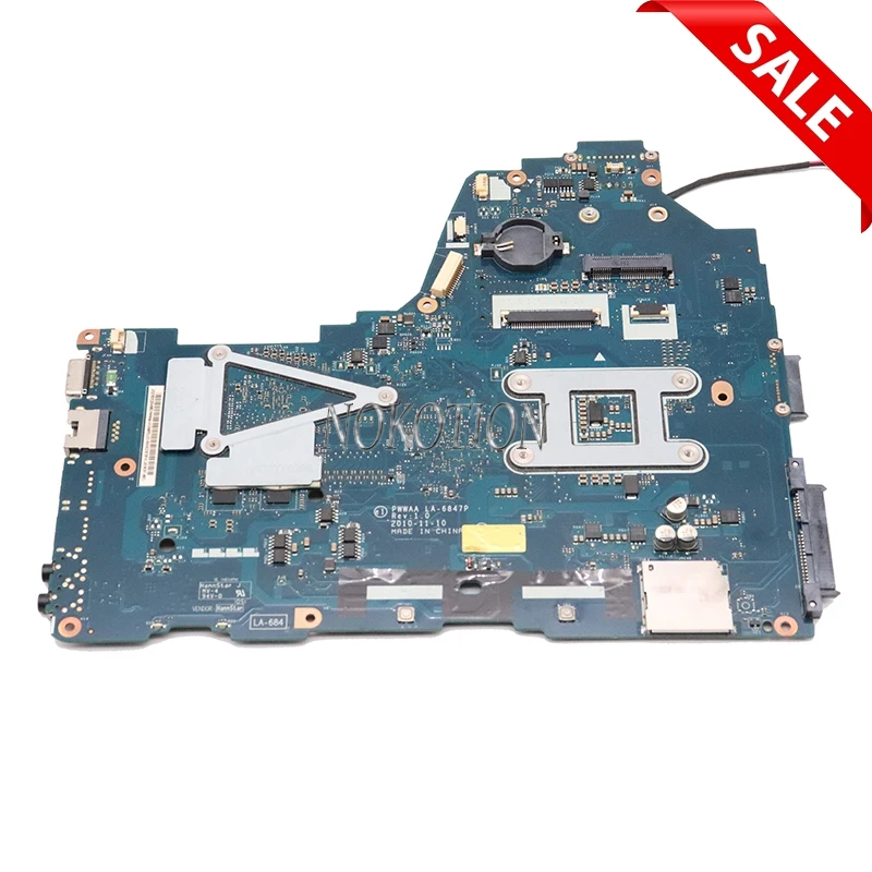 NOKOTION материнская плата для ноутбука Toshiba Satellite C660 A660 K000114920 PWWAA LA-6847P DDR3 основная плата процессор работает