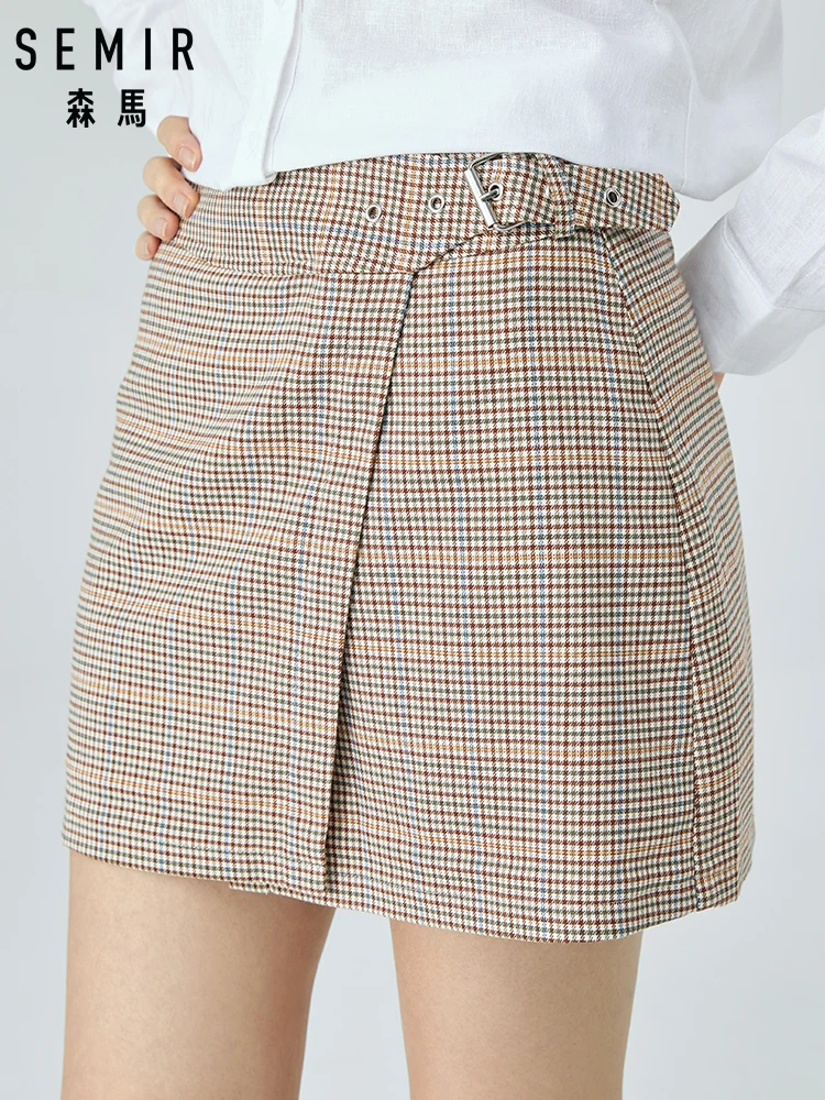 Юбка SEMIR Женская однотонная на пуговицах повседневная дизайнерская пляжная