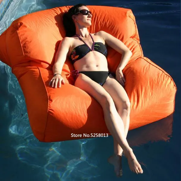 orange Очень Большой Плавающий матрац, гигантский бассейн боковые beanbag стул на воде, уличная мебель диван-черный - Цвет: orange