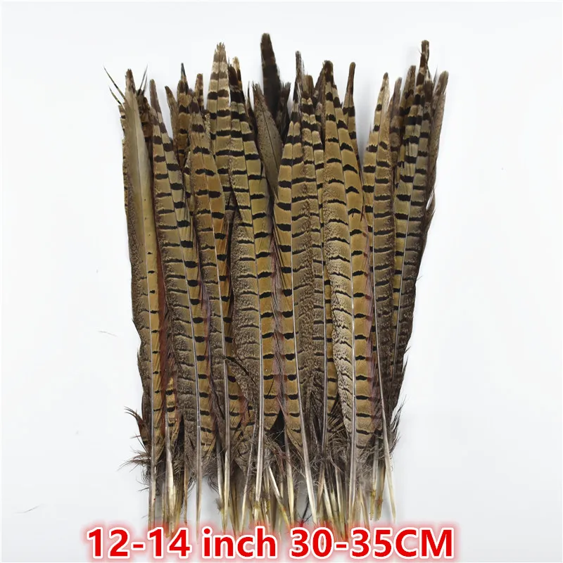 30-35CM 12-14Inch 25-75 см 10-3" натуральные Колечки перья из хвоста фазана для рукоделия Свадебные украшения DIY Декор натуральные перья, пух - Цвет: 30-35CM 12-14Inch