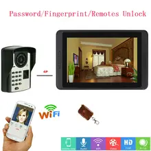 SmartYIBA 7 inch Wired Wifi Fingerprint Video Door Phone Doorbell Intercom System with Door Access Control System